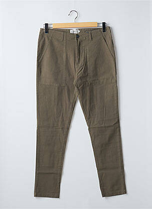Pantalon slim tissage popeline taille normale vert MINIMUM homme