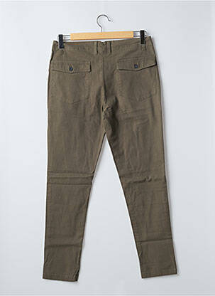 Pantalon slim tissage popeline taille normale vert MINIMUM homme
