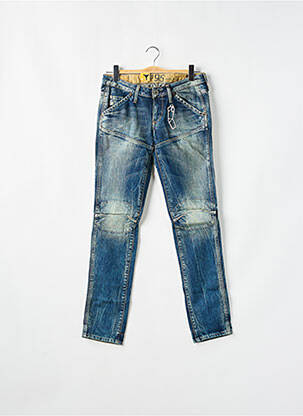 Jeans coupe droite fermeture zippée sous rabat boutonné taille basse bleu G STAR homme