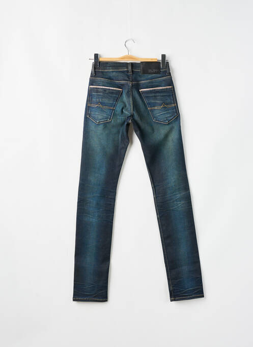 Jeans coupe slim fermeture boutonnée sur le devant taille basse bleu DONOVAN homme