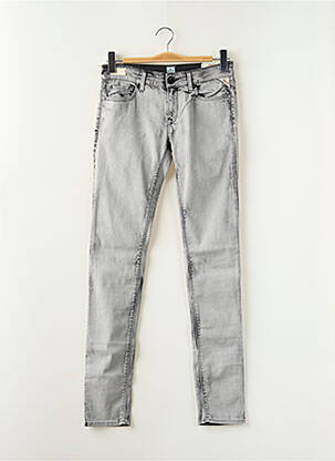 Jeans coupe slim tissage brut taille normale gris REPLAY femme