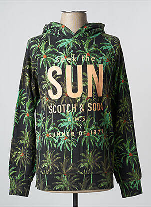 Sweat-shirt à capuche vert SCOTCH & SODA pour homme