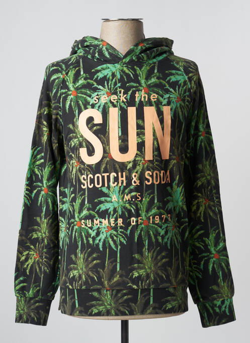 Sweat-shirt à capuche vert SCOTCH & SODA pour homme