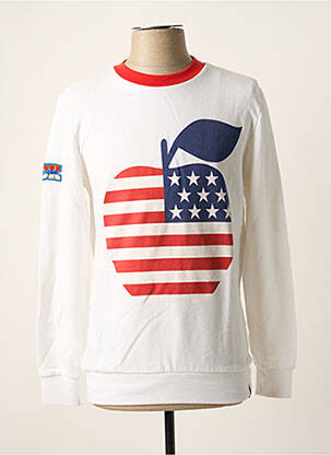 Sweat-shirt tissage jersey manches longues blanc FRENCH KICK homme