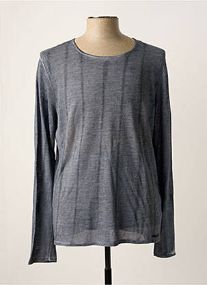 Pull col rond manches longues gris CALVIN KLEIN homme