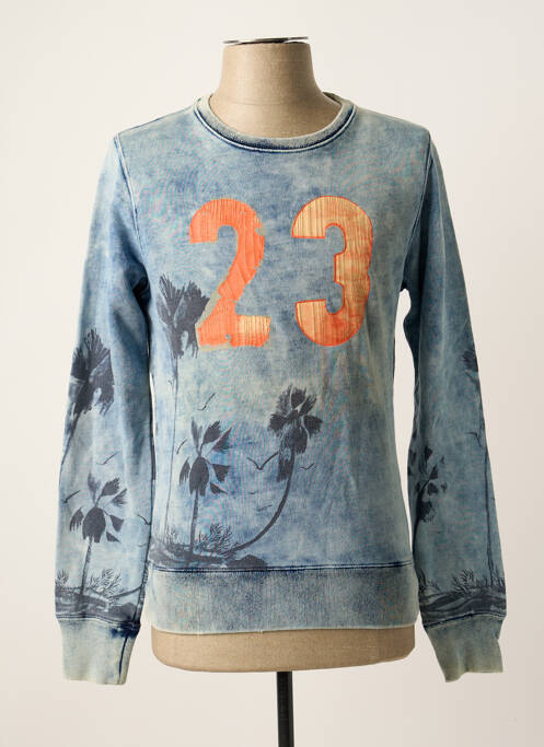 Sweat-shirt tissage jersey manches longues bleu SCOTCH & SODA homme