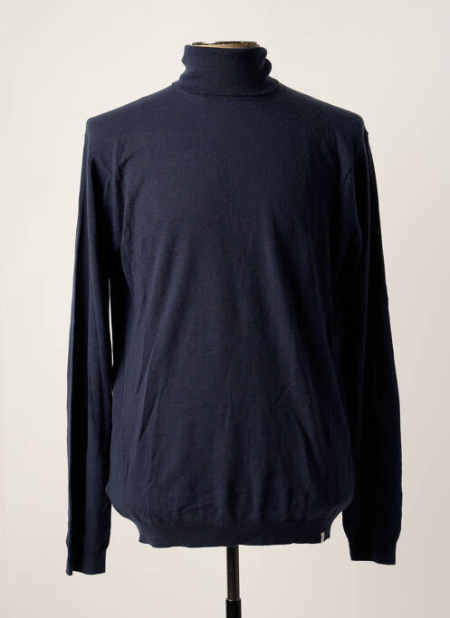 Pull col roulé bleu MINIMUM pour homme