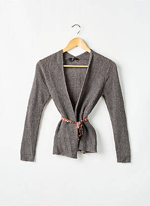Gilet manches longues col v gris LE TEMPS DES CERISES fille