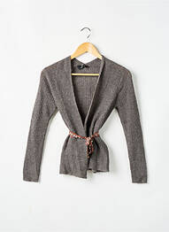 Gilet manches longues maille souple et aérée gris LE TEMPS DES CERISES fille