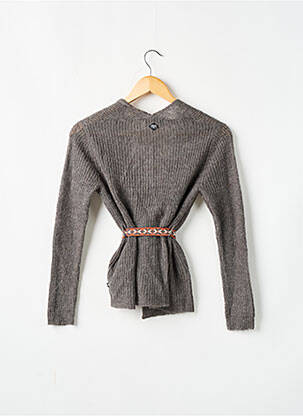 Gilet manches longues col v gris LE TEMPS DES CERISES fille