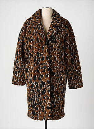 Manteau long coupe droite sans capuche marron MINIMUM femme