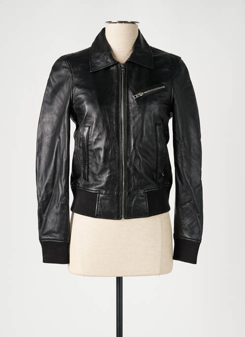 Veste en cuir noir OAKWOOD pour femme