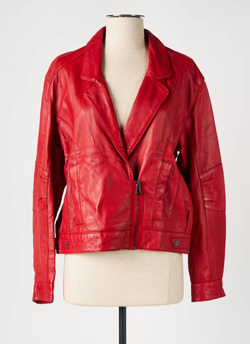 Veste en cuir rouge OAKWOOD pour femme