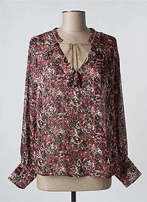 Blouse légère et transparente manches longues rouge EMA BLUE'S femme