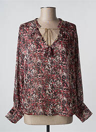 Blouse légère et transparente manches longues rouge EMA BLUE'S femme
