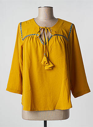 Blouse manches 3/4 manches 3/4 jaune EMA BLUE'S femme
