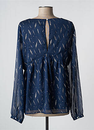 Blouse légère et transparente manches longues bleu GRACE & MILA femme