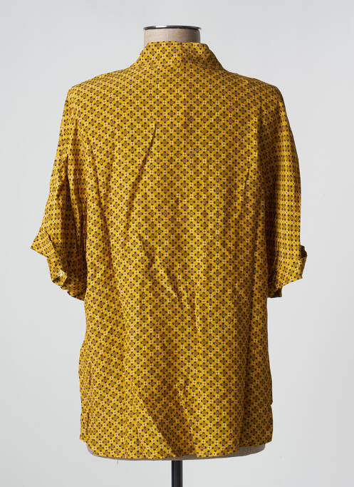 Blouse imprimé fleurs manches courtes jaune EMA BLUE'S femme