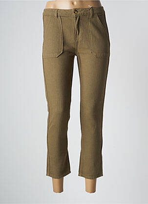 Pantalon 7/8 fermeture zippée sous rabat boutonné taille normale vert LAB DIP PARIS femme