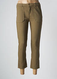 Pantalon 7/8 fermeture zippée sous rabat boutonné taille normale vert LAB DIP PARIS femme