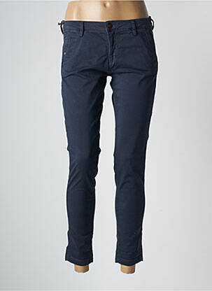 Pantalon chino tissage popeline taille normale bleu TEDDY SMITH femme