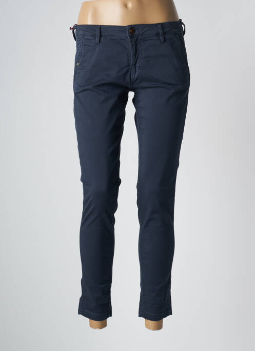Pantalon chino tissage popeline taille normale bleu TEDDY SMITH femme
