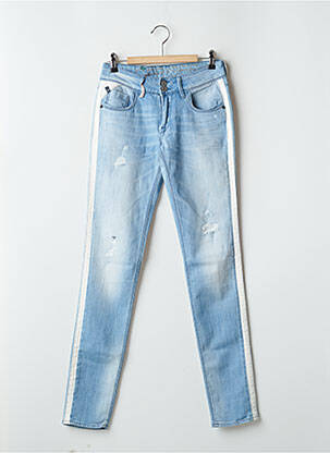 Jeans skinny effet usé délavé taille basse bleu LE TEMPS DES CERISES femme