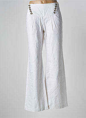 Pantalon flare taille à pinces taille haute beige FREEMAN T.PORTER femme