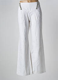 Pantalon flare taille à pinces taille haute beige FREEMAN T.PORTER femme