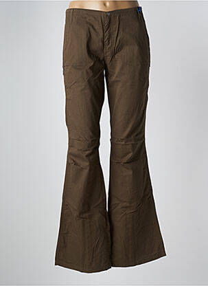 Pantalon flare taille à pinces vert TEDDY SMITH femme