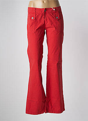 Pantalon flare taille basse taille basse rouge TEDDY SMITH femme