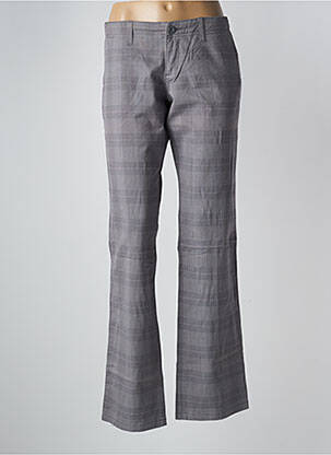Pantalon droit tissage popeline taille basse gris MOGUL femme
