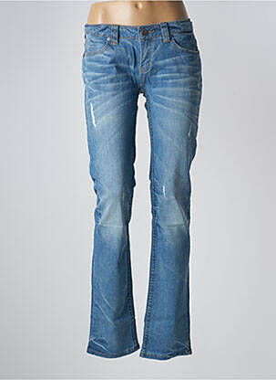 Jeans coupe slim effet usé délavé taille basse bleu ONE GREEN ELEPHANT femme