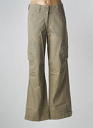 Pantalon droit tissage popeline taille normale vert LADY SOUL femme