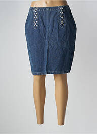 Jupe mi-longue taille à pinces bleu TEDDY SMITH femme