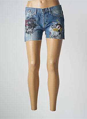 Short tissage denim taille basse bleu RWD femme
