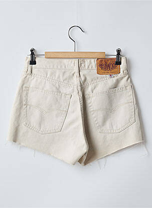 Short tissage denim taille haute beige REDWOOD femme