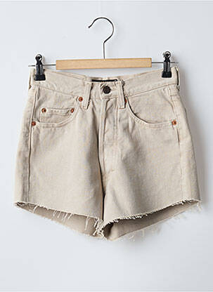 Short tissage denim taille haute beige REDWOOD femme