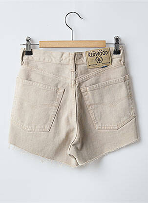 Short tissage denim taille haute beige REDWOOD femme