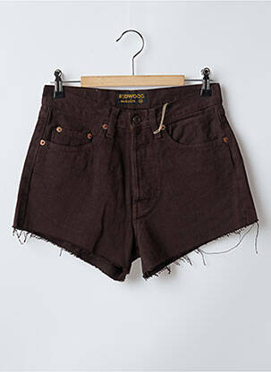 Short coupe droite taille haute marron REDWOOD femme