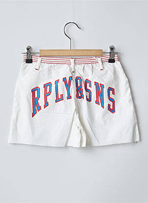 Short fermeture zippée sous rabat boutonné taille normale blanc REPLAY AND SONS femme
