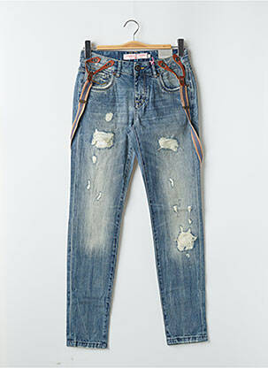 Jeans coupe slim effet usé délavé taille normale bleu FREEMAN T.PORTER femme