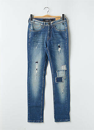Jeans coupe slim effet usé délavé taille normale bleu FREEMAN T.PORTER femme
