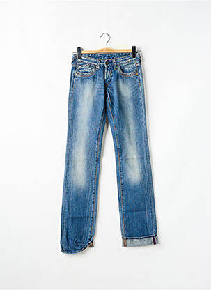 Jeans coupe droite stretch taille basse bleu LE TEMPS DES CERISES femme