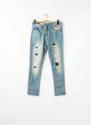 Jeans coupe slim effet usé délavé taille normale bleu KAPORAL femme
