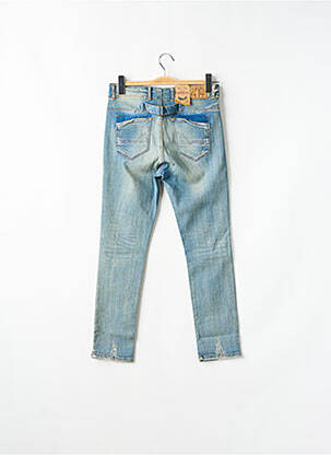 Jeans coupe slim effet usé délavé taille normale bleu KAPORAL femme