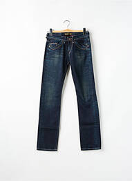 Jeans coupe droite effet usé délavé taille basse bleu FIVE PM femme