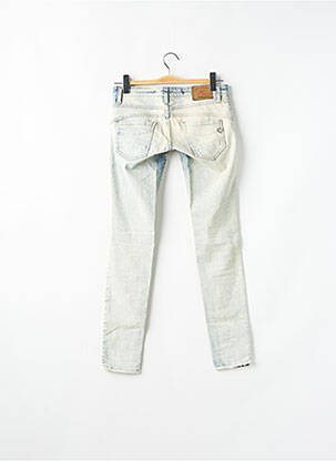 Jeans coupe slim effet usé délavé taille basse bleu PLEASE femme