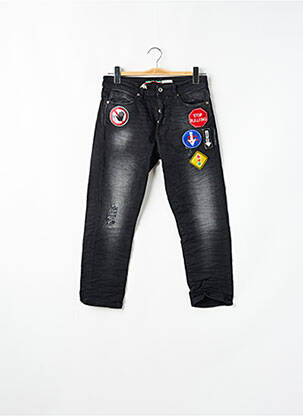Jeans coupe slim effet usé délavé taille normale noir PLEASE femme
