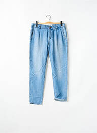 Pantalon chino fermeture zippée sous rabat boutonné taille normale bleu REIKO femme